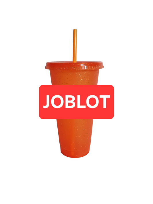 JOB LOT: 10 x Orange Glitter Cold Cups