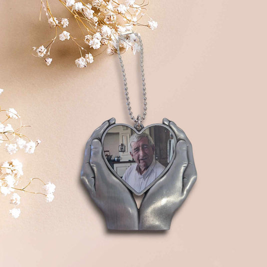 PERSONALISED Metal Heart In Hands Remembrance Charm