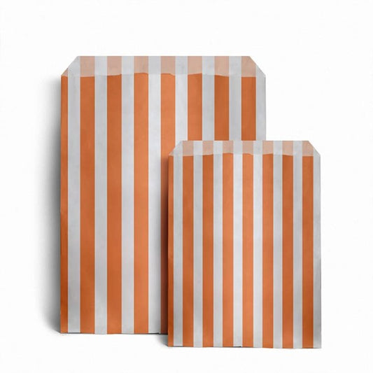 Orange Candy Stripe Bags (50pack)
