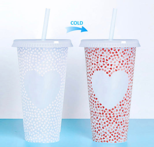 Love Heart Colour Changing Cold Cup
