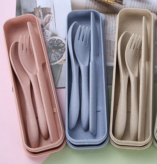Reusable cutlery set with box