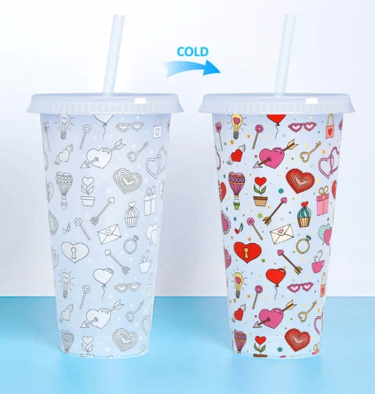Valentines Colour Changing Cold Cup