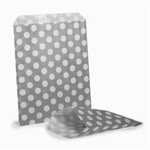 Grey Polka Dot Paper Bags (50pack)
