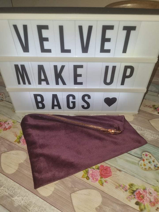 Purple Velvet Make Up Bag
