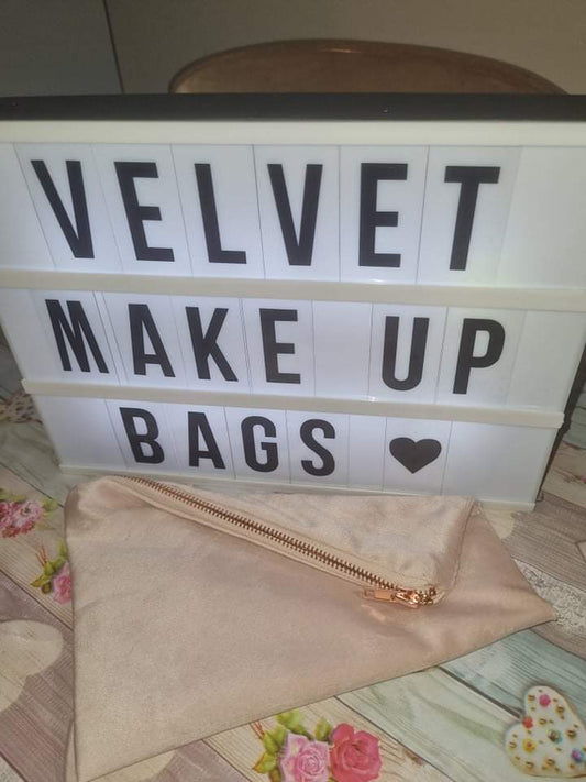 Pink Velvet Make Up Bag