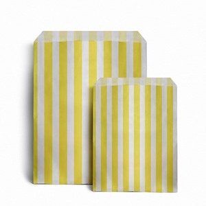Yellow Candy Stripe Bags (50pack)