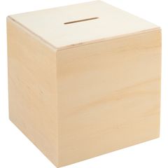 5* Wooden Moneybox Cube