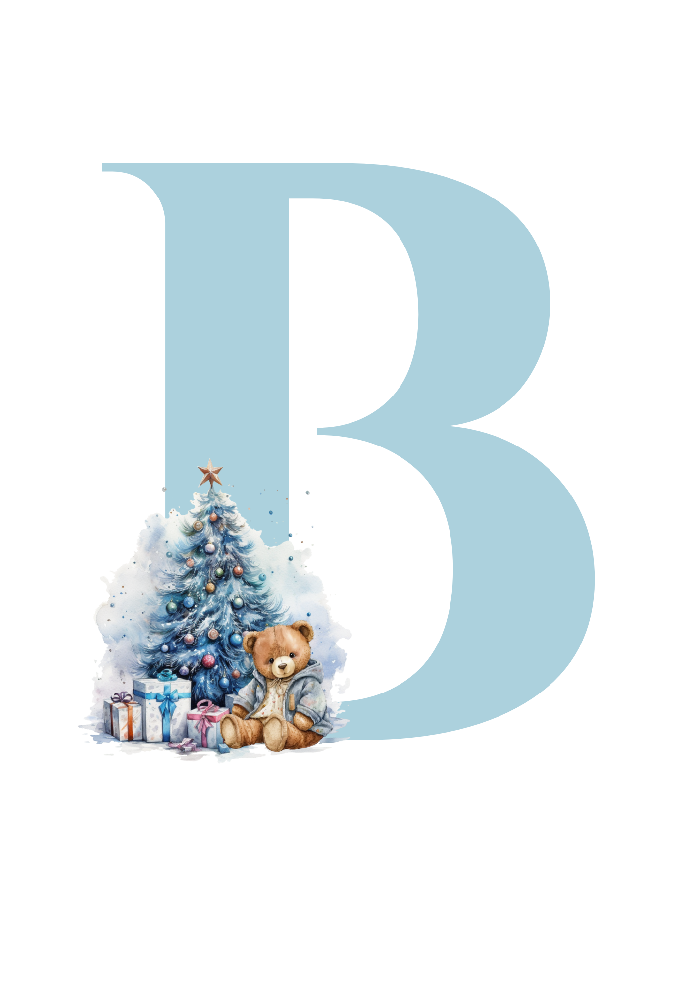 DIGITAL FILE - BLUE Christmas Alphabet