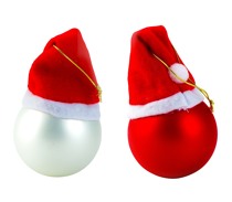 6 Pack Baubles With Santa Hats