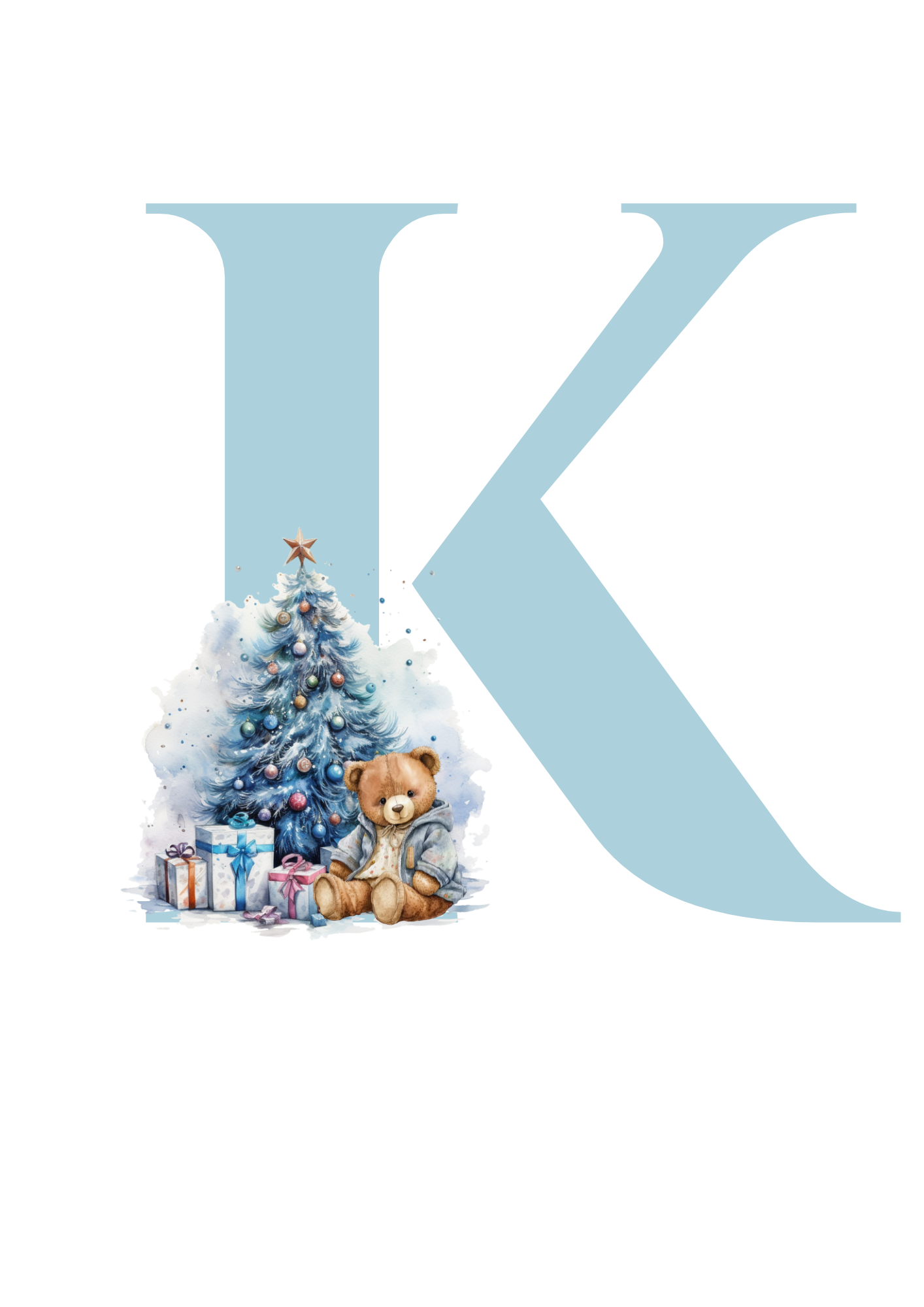 DIGITAL FILE - BLUE Christmas Alphabet