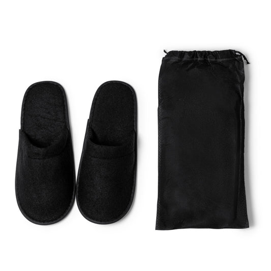 Hotel Style Slippers In Bag - Black