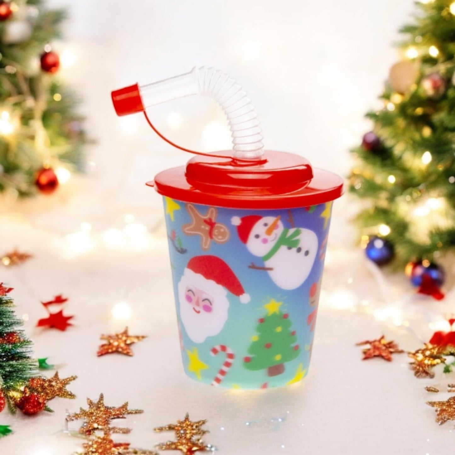 Christmas Tumbler With Lid & Straw