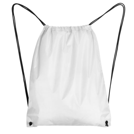 White Drawstring Bag - Black Handles