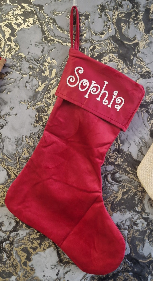 Red Velvet Style Christmas Stocking