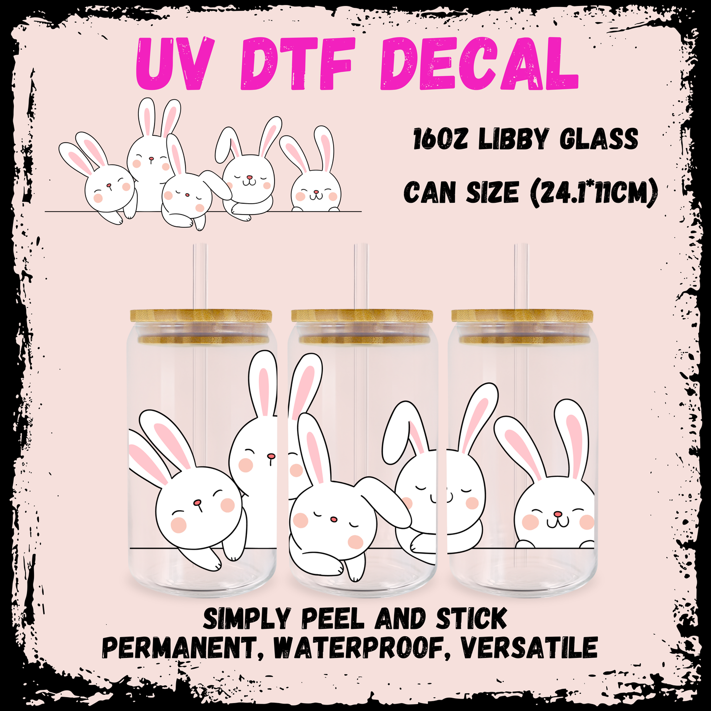 Easter UV DTF - White Bunnies