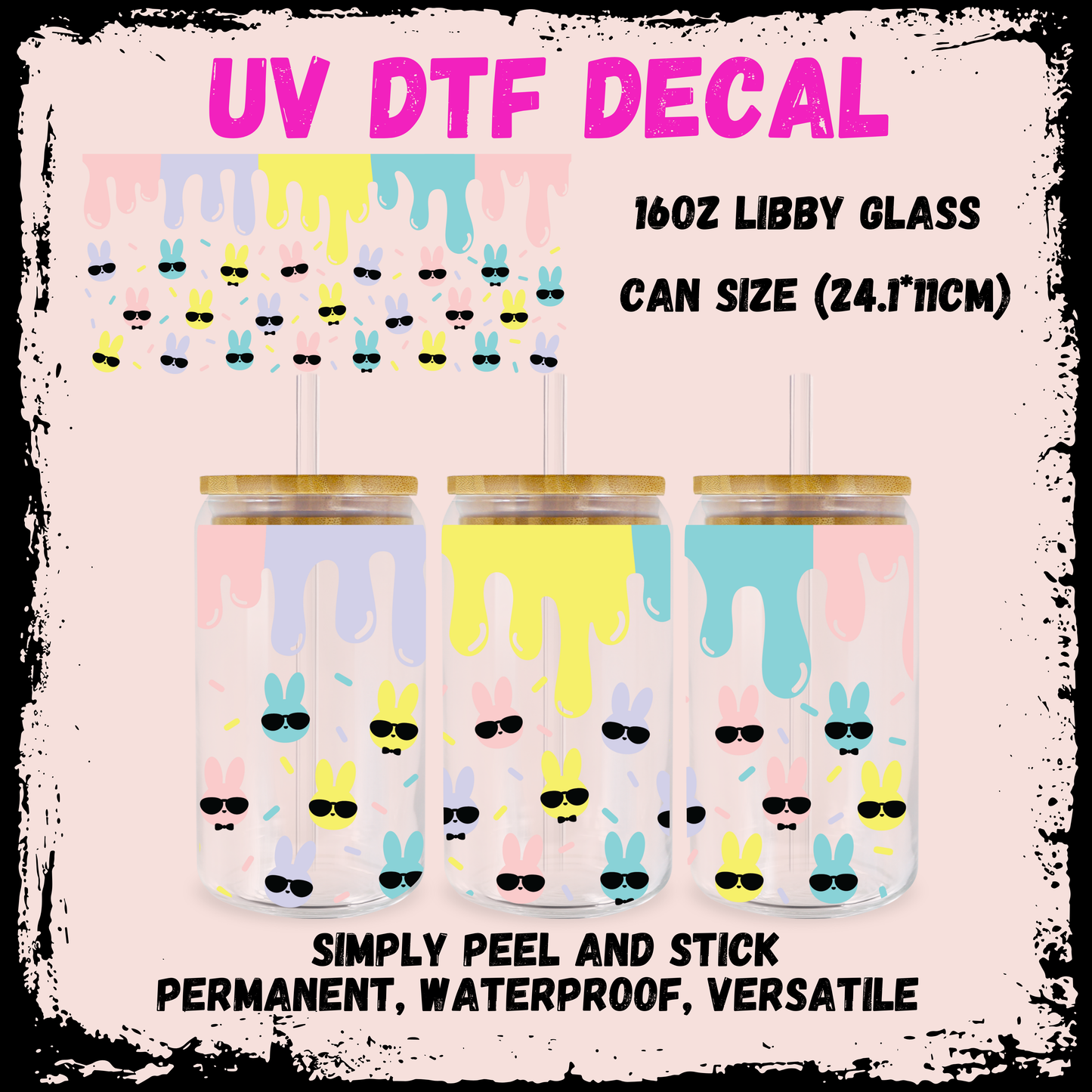 Easter UV DTF - Sunglasses Bunnies