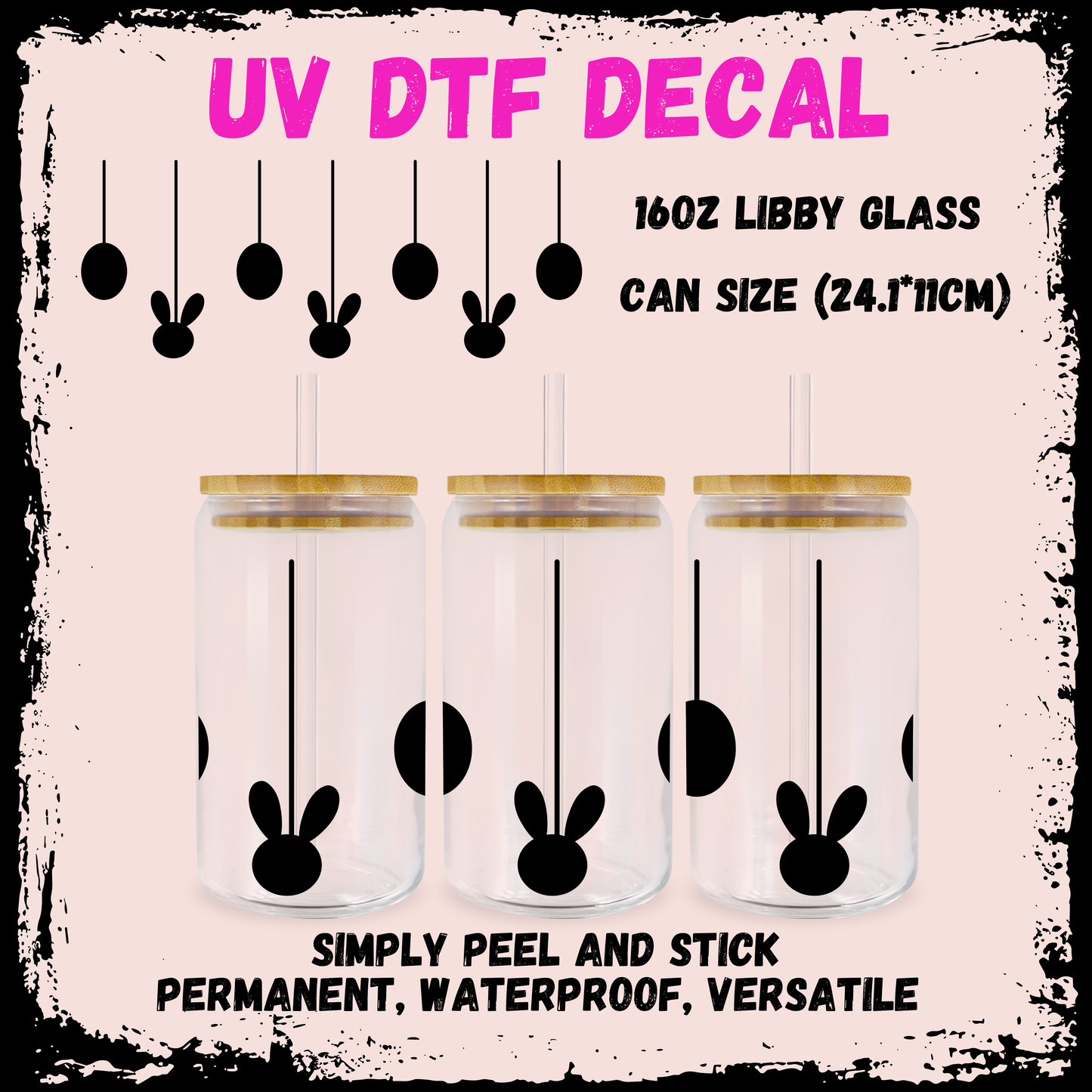 Easter UV DTF - Black Symbols