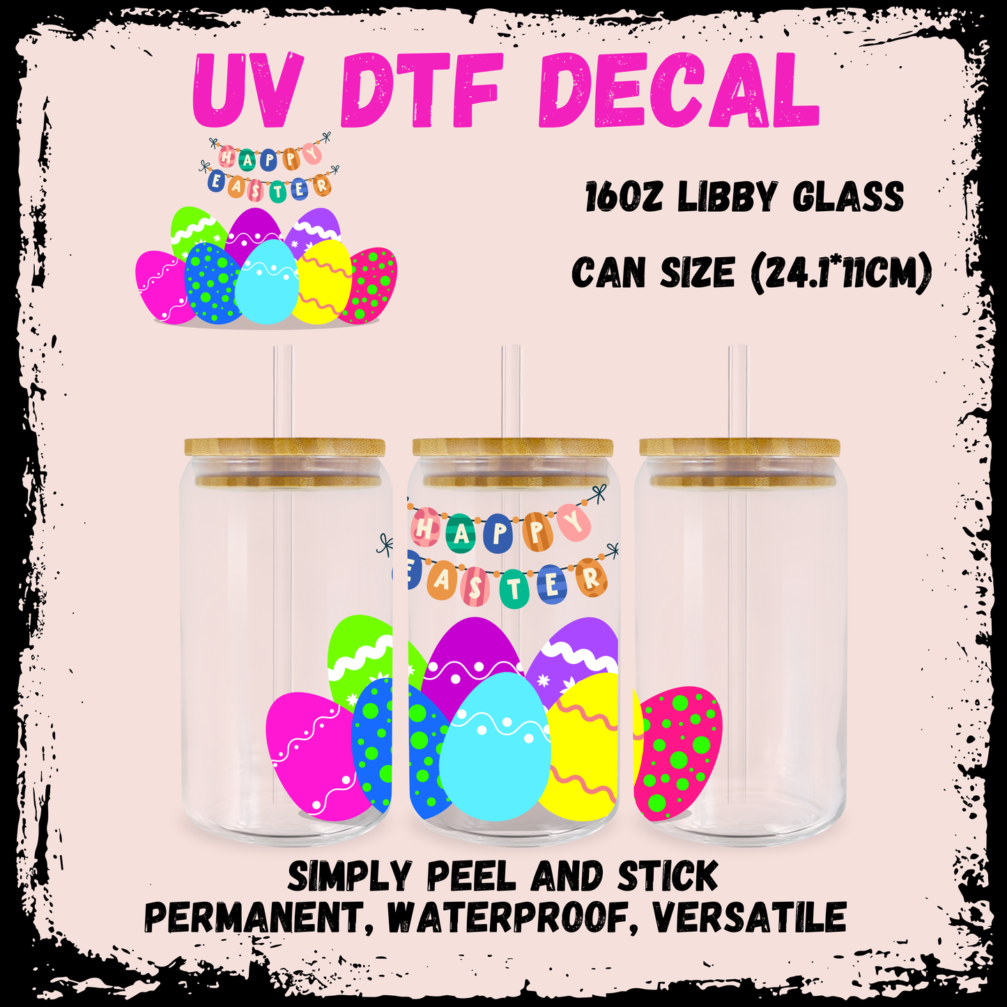 Easter UV DTF - Happy Easter Banner