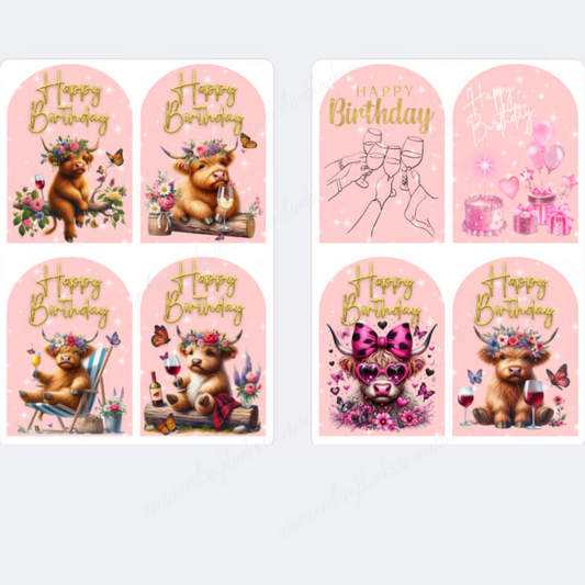 DIGITAL FILE - Happy Birthday Wine Bottle Labels