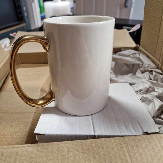 5* JUMBO Gold Handle Sublimation Mugs (Joblot#47)