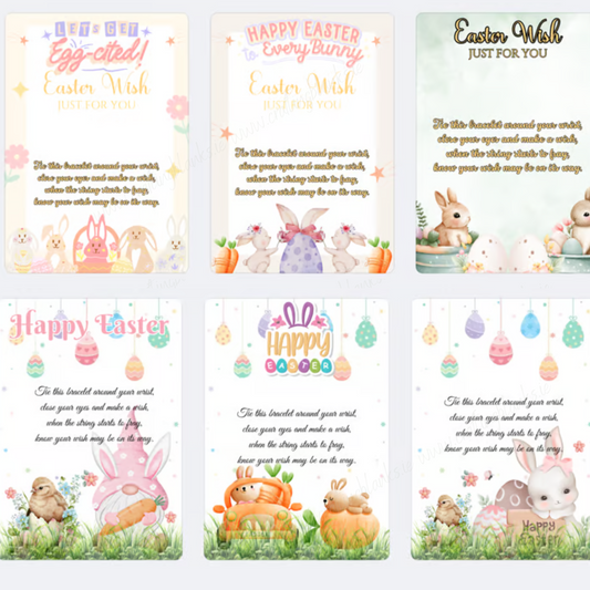 DIGITAL FILE - Easter Wish Bracelet Backing Cards