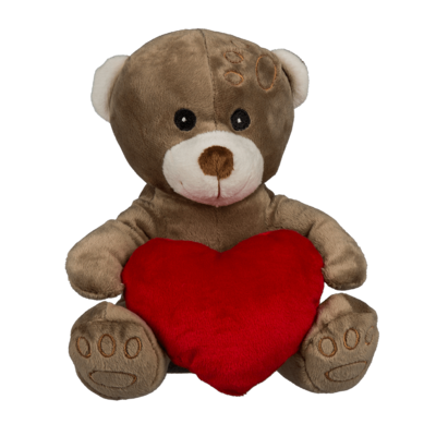 Plush Bear With Blank Red Heart