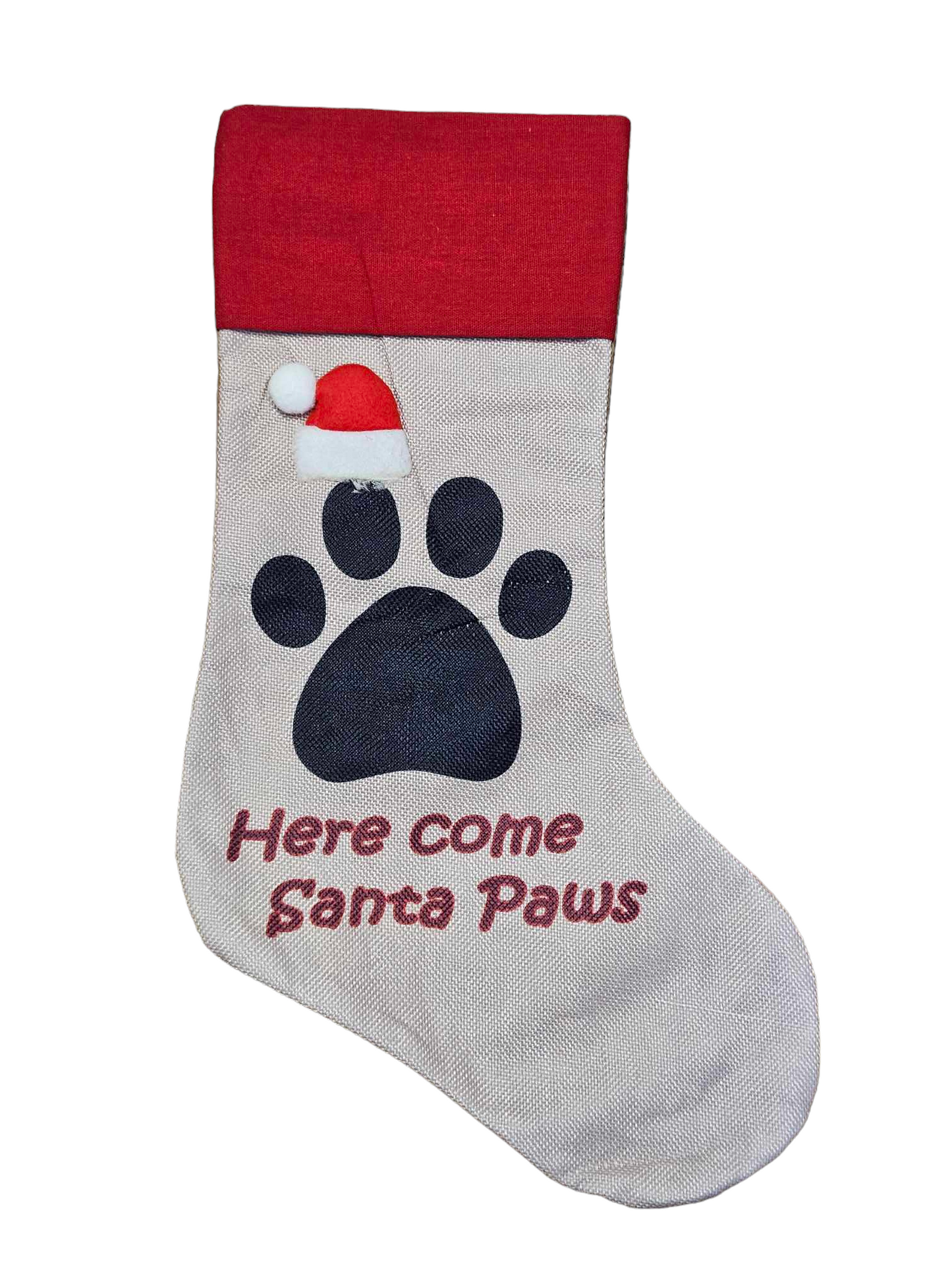 Dog Christmas Stocking - Here Come Santa Paws