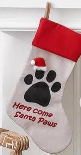 Dog Christmas Stocking - Here Come Santa Paws