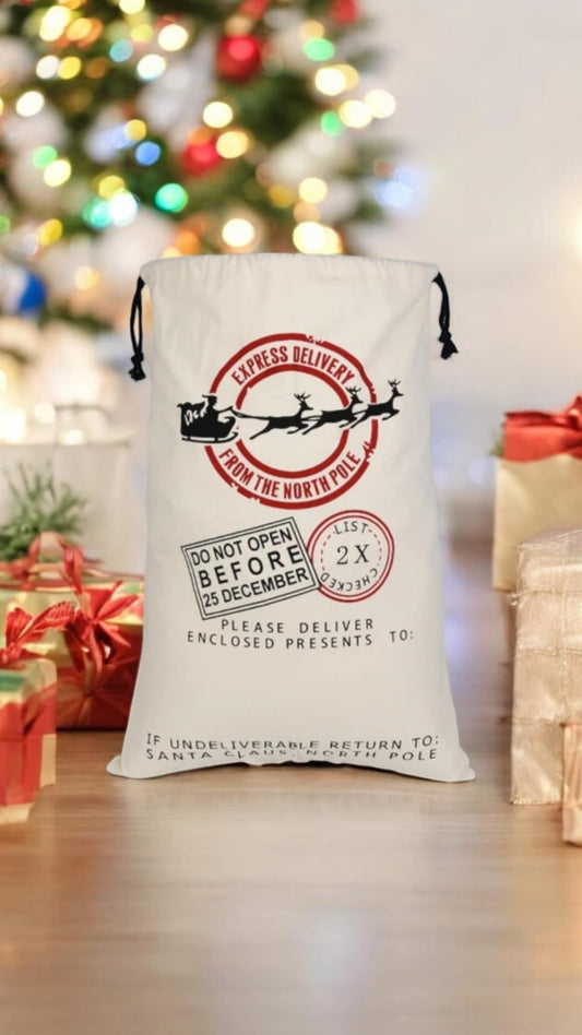 Santa Sleigh Christmas Sack