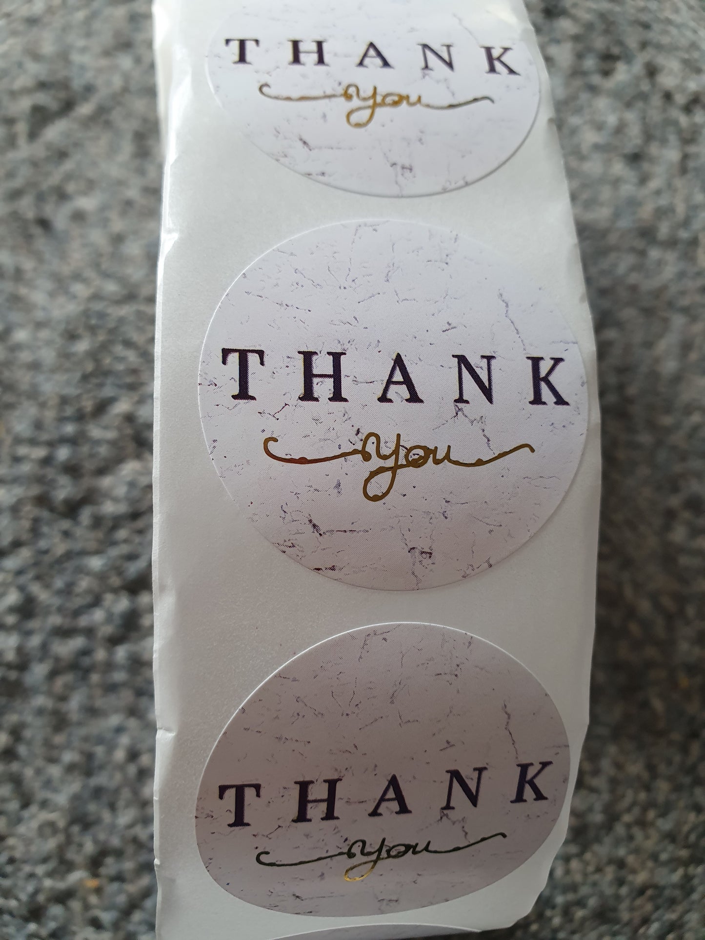 Marble Style Thank You Stickers