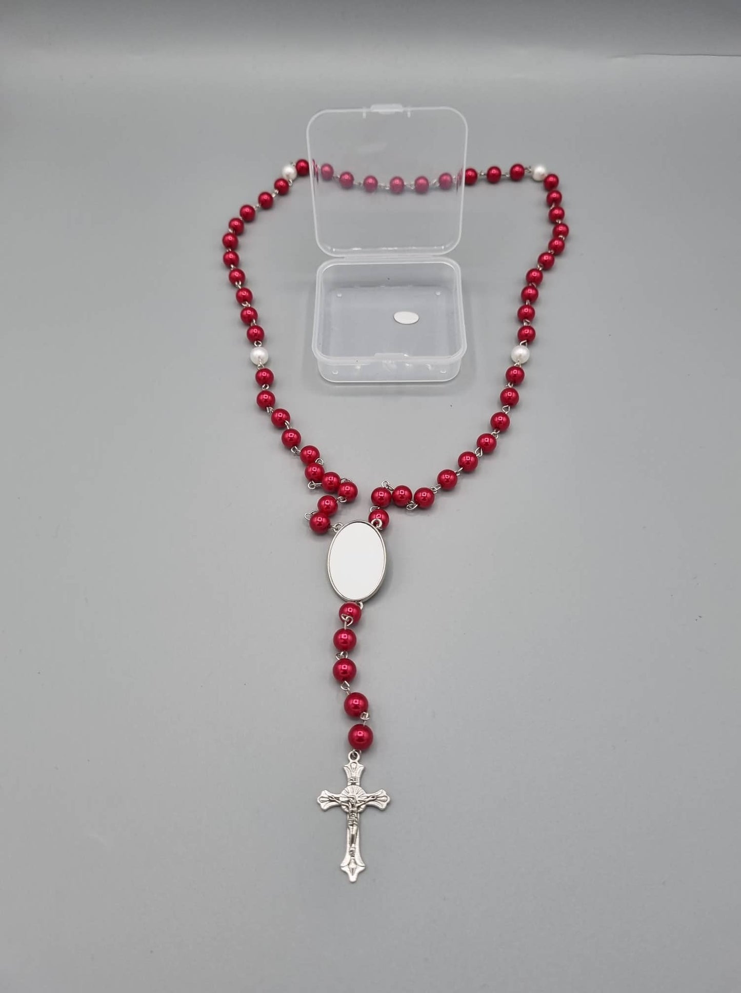  Sublimation Blanks Rosary Beads Necklace Set