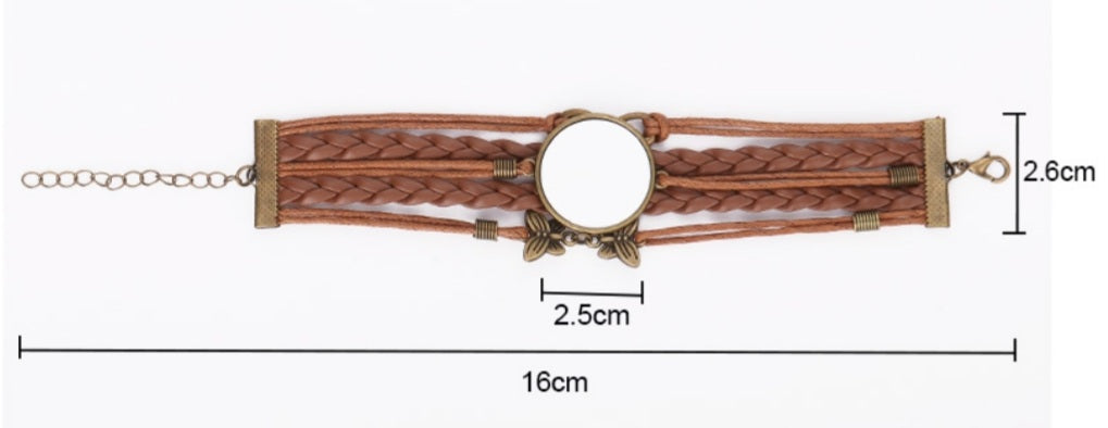 Brown sublimation leather bracelet