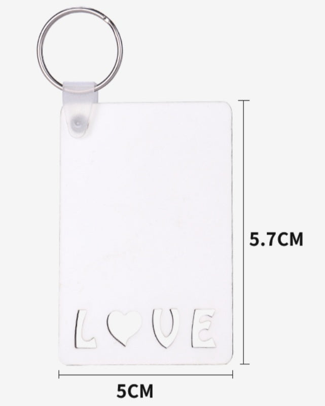 Sublimation blank LOVE keyring