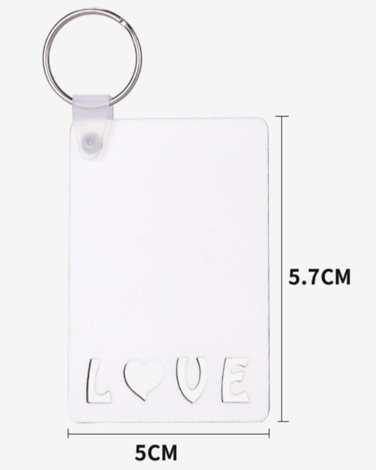 Sublimation blank LOVE keyring