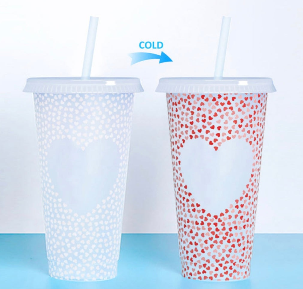 Love Heart Colour Changing Cold Cup