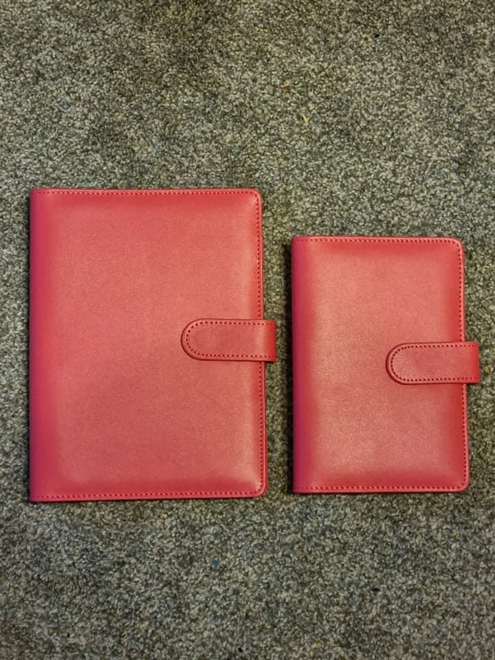 A6 Binder with four plastic zip pouches